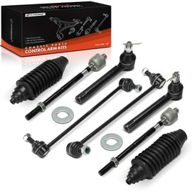 A-Premium Set of 8, Front Sway Bar Link, Inner Outer Tie Rod End, Rack and Pinion Boot, Compatible with Nissan Murano 2005 2006 2007