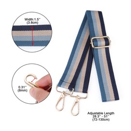 CHIC DIARY Purse Straps Replacement for Handbag Wide Crossbody Bag Straps Replacement Adjustable Shoulder Luggage Straps (Blue Stripe)