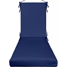 RSH Décor Outdoor Foam Chaise Lounge Chair Cushion, Navy Blue Solid