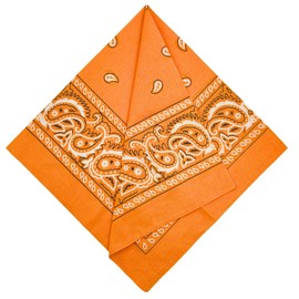 MDSTYLE Extra Large Bandana 27” x 27” 100% Cotton for Men & Women Paisley Handkerchief Headband Scarf Jumbo Bandanas (Orange)