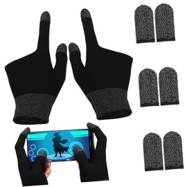Gatuida 1 Set Gaming Finger Gloves Breathable Touch Screen Gaming Finger Sleeves for Mobile Devices Elastic Fit for Enhanced Comfort and Agility for Gamers with Sweaty Hands