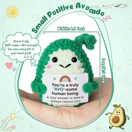 Mini Avocado Thank You Appreciation Gifts for Women, Funny Inspirational Crochet for Teacher Coworker Employee Nurse Doctor Boss Birthday, Retirement Going Away Gift for Friend, Avo Motivational Decor