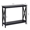 Giantex Console Table 2-Tier with Storage Shelf,X-Design Bookshelf Narrow Accent