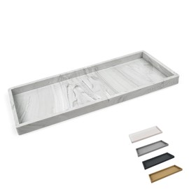 Spacewiser Countertop and Vanity Tray - 11.7" Silicone Bathroom Tray, Flexible Dish Soap Holder for Kitchen, Bathroom Counter Organizer, Shower Toilet Tank Trays Décor Accessories, Sink Makeup Mat Oil