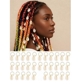 32 Pcs Seashell Hair Accessories, DIY Cowrie Sea Shell Hair Clips for Braid