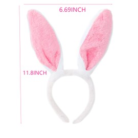 MYSXN Easter Bunny Ears,Ears Headband for Easter,Costume Party,Cosplay,Birthday,Rabbit Party,Adult (PINK)