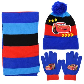 Children's Winter Hat Scarf Gloves Girls Set of 3 Racing Car Winter Hat Gloves Warm Beanie Winter Hat Knitted Hat Loop Scarf Gloves Set Gift for Outdoor Sports Unisex, d'Alene to