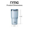 RTIC 30oz Essential Tumbler with Lid, Insulated, Stainless Steel, Metal,