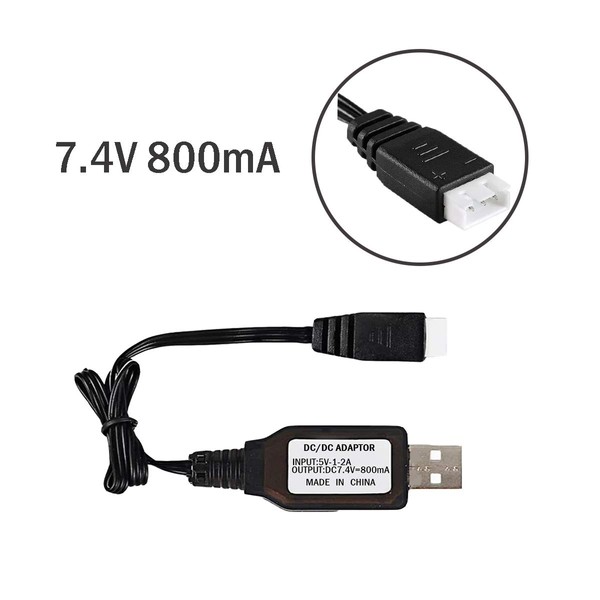 7.4V 3000mAh Lipo Battery T Plug for WLTOYS 144001 1/14 RC Car Upgrade Parts 2 Pack with USB Charger