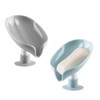 ANIS・KEBBR 2 Pack Leaf Self Draining Soap Holder Suction Cup