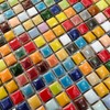 Hominter Colorful Ceramic Mosaic Mini Square Glossy Porcelain Tile for