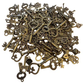 YYHDTYFY - Juego de 150 llaves de esqueleto clásico para hacer joyas, bodas, fiestas, Mixed size, Metal, No es una piedra preciosa