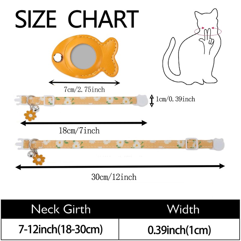 Breakaway Cat Collar, 8-12 in Adjustable Buckle Kitten Collars with