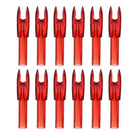 PATIKIL Archery Arrows Nocks 4.2mm, 12 Pack Plastic Insert Arrow Nock Replacement Arrow Tails for Hunting Shooting Compound Recurve Bow, Clear Red