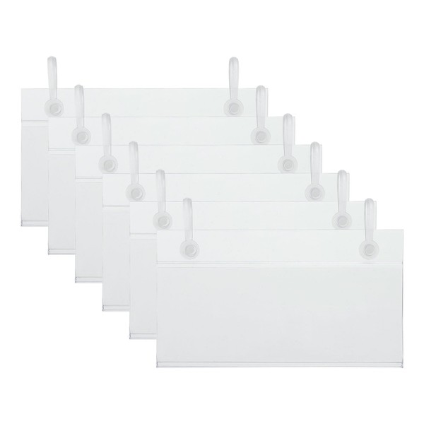 PATIKIL 3x2inch Plastic Basket Label Holders, 40 Pack Clear Basket