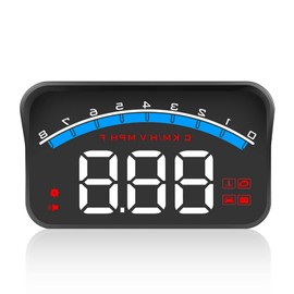 Nurdo Car HUD Display M6S, OBD II Speedometer Tachometer Speed/Water Temperature/Voltage LED Head Up Display Projector Auto Truck SUV RV 3.5, Suitable for All Cars