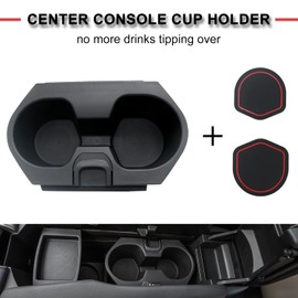 Civic Cup Holder Insert w/Coaster for Center Console Compatible with 10th Gen Honda Civic Lx Ex Si Accessories Coupe Sedan Hatchback Sport 2016-2020 83446-TBA-A01ZA