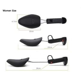 Adjustable Automatic Support Shape Plastic Two-Way Shoe Tree Shoe Stretcher Boot Holder Shaper with Tension Spring Coil, Women Size-black, One Size