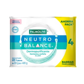 Palmolive Jabn de Bao Neutro Balance Dermo Purificante 4 x 120 g. Elimina Impurezas de tu Piel. Frmula Suave que Ayuda a Purificar la Piel y...       