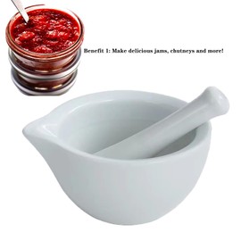 DeJivsin Mortar and Pestle Set 8 cm, Mortar with Pestle for Spices, Nuts, Pepper or Herbs, Brushed Inside and Pestle End