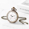 JewelryWe Retro Pocket Watch Men's with Chain, Vintage 24-Hour Dial