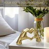 TIMOSUKI Gold Heart Hands Sculpture-Elegant Gold Room Decor for Bedroom