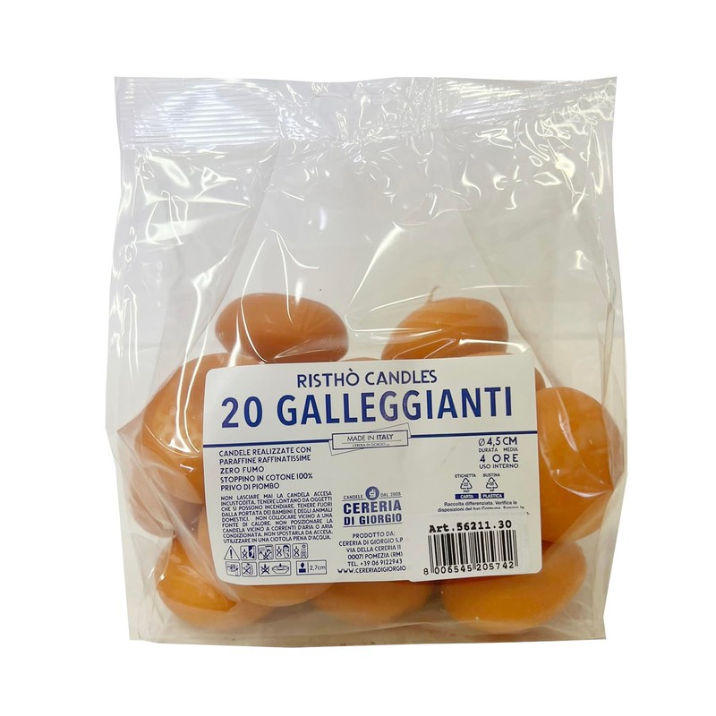 Cereria Di Giorgio - 20 Candele Galleggianti - Ø 4.5