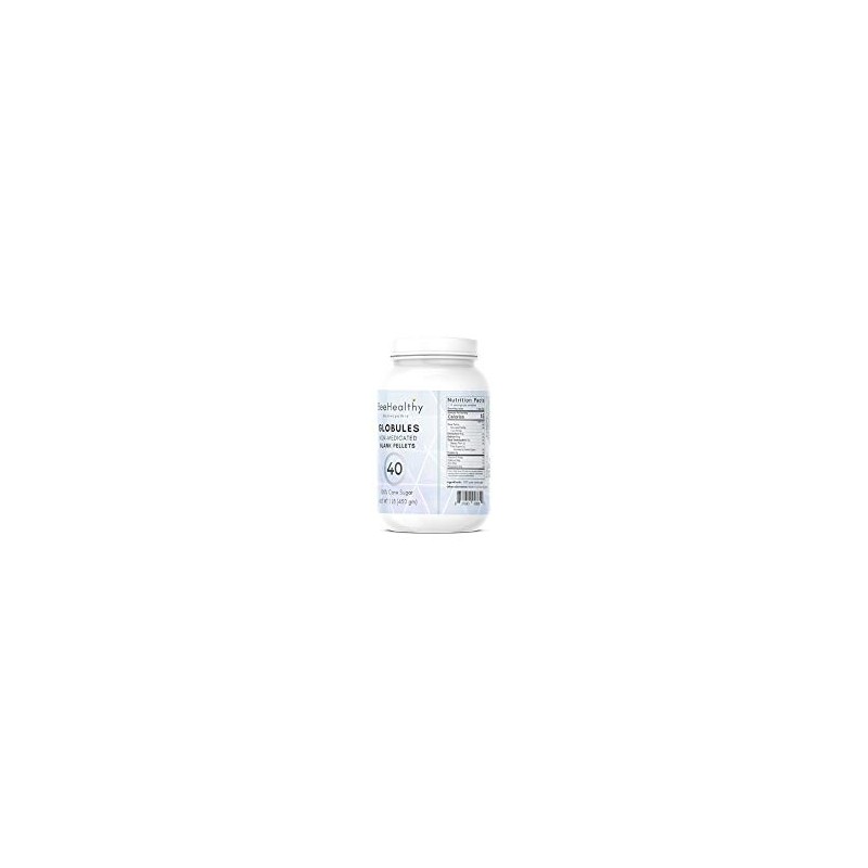 HGB BeeHealthy Homeopathic Blank Pellets/Globules #40-1LB jar 100% Pure Cane
