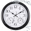 Vigorwise 15 Inch Outdoor Clock, Black Metal-Frame Outdoor Clocks Waterproof,