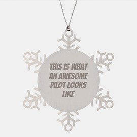 Valentine's Day Unique Gifts for Pilots, Thoughtful Gifts for Men, Women, Friends - Snowflake Ornament with Inspirational Quote