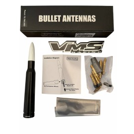 VMS Black and White Bullet Antenna For Ford F150 and Ranger Fits All Ford Trucks