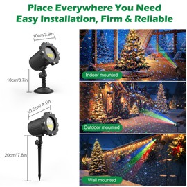 Laser Christmas Projector Lights Outdoor, 3 Color Christmas Laser Light Outdoor with Remote Control,IP65 Waterproof Firefly Laser Light Projector for Holiday,Party,Garden,Decoration