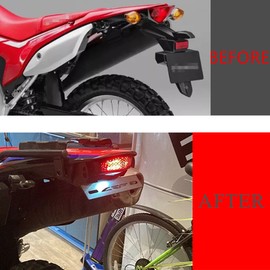 For CRF250L CRF 250L RALLY 2013-2020 CRF250RL 2017-2019 Rear Fender Eliminator Kit Rear Tail Tidy License Plate Frame Holder Bracket LED Tail Brake Light LED Indicator Turn Signal, Smoke