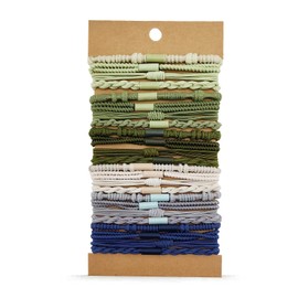 Boho Hair Ties 24 PCS Bracelets Hair Ties for Women 4 Styles 6 Color No Damage Hair Ties for Thin Hair or Thick Hair, Braided Hair Ties Ponytail Holders Hair Accessories