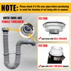 VIVIDA Flexible Sink Drain Pipe 1-1/2 inch for Double Sink
