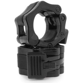 ProsourceFit Olympic Barbell Clamp Collars Quick Release Pair of 2-inch Durable Barbell Clips for Weightlifting, Powerlifting and Strength Training, Black