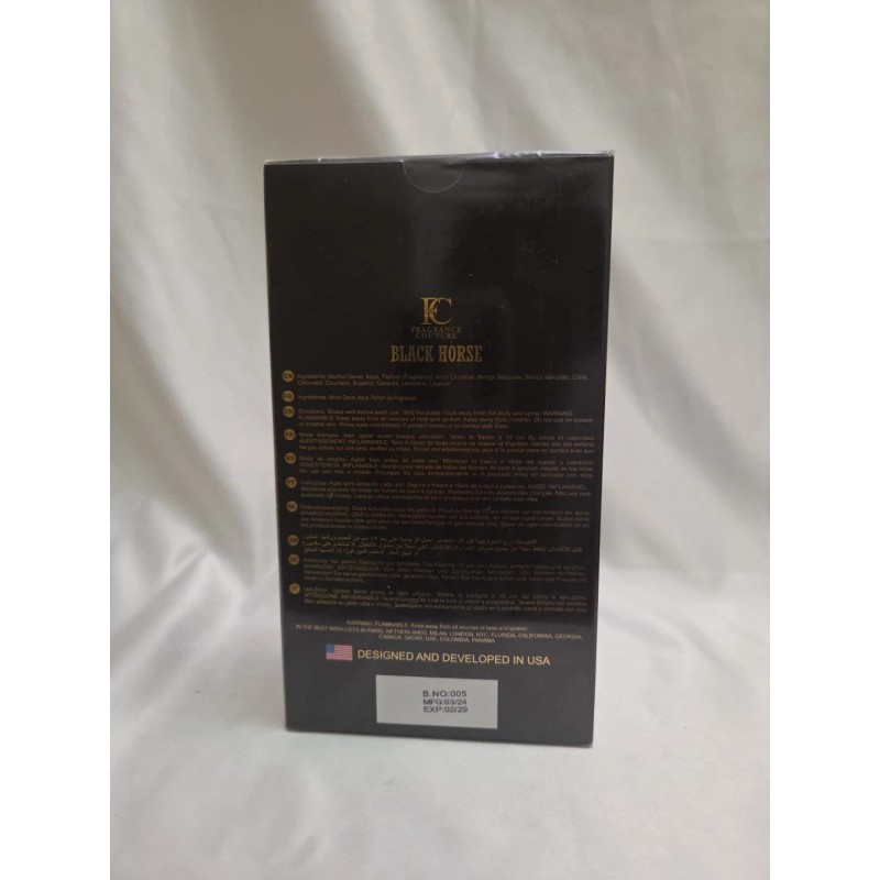 Frangrance Couture Brand New Black Horse for Men Eau de