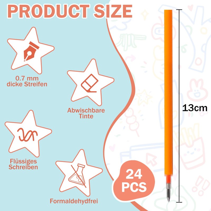 Pack of 24 Erasable Ink Gel Pens, Refills Compatible with