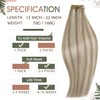RUNATURE Weft Hair Extensions Sew in Light Brown Mix Platinum