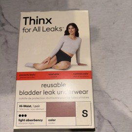 Thinx Leaks Underwear Reusable Bladder Leak, Hi-Waist, Light Absorbency, Rose