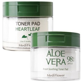 Aloe Toner Pads + Houttuynia Cordata Toner Pads 180ml 60 Pads/Soothing/Moisturizing / 알로에 토너패드 + 어성초 토너패드 180ml 60매진정수분