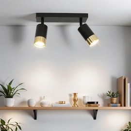 ANDREW Ceiling Spotlight Aluminium Black Gold Bedroom Kitchen L:25 cm GU10 Accentuated Light Movable Ceiling Lamp Living Room