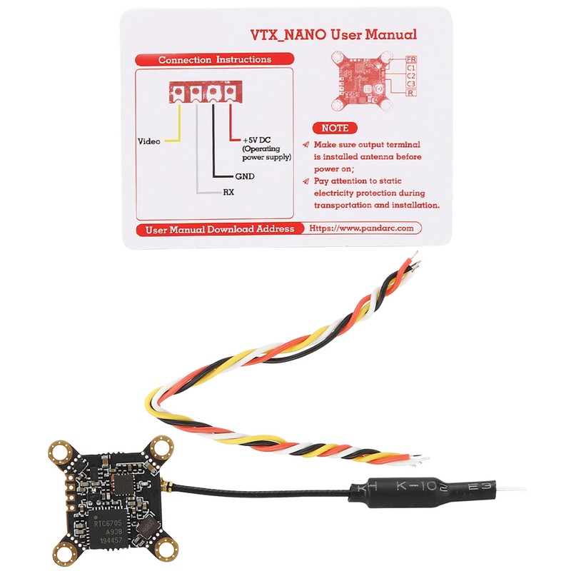 VT5804 Nano Video Transmitter 5.8G 40CH 0mW~400mW OSD Adjustable FPV