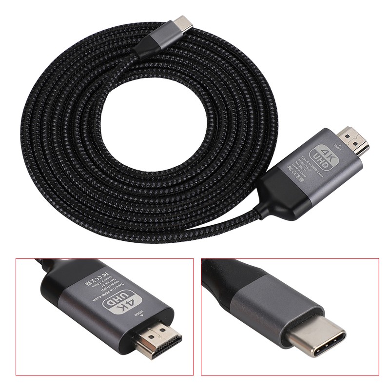 Type C to HDMI Cable 4K60hz Aluminum Shell Woven 2M
