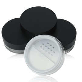 COSIDEA 20 pcs Empty plastic loose powder jar with twist sifer 20g refill pot can for Face powder (20)