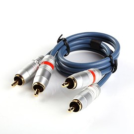 Dual RCA Male to 2 RCA Male Gold Plated Stereo Audio Cable Audio Cable (1.5FT)