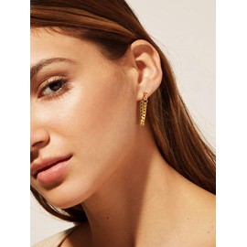 Tassel Chain Earrings Trendy 18K Gold Plated Dangle Earrings for Women Link Drop Earrings Punk Jewelry