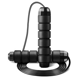 ALINOUHA JUMP_ROPE, Adjustable Length Skipping Rope for Fitness, Black, Memory Foam Grip, 243.84 cm, Exercise and Fitness Equipment