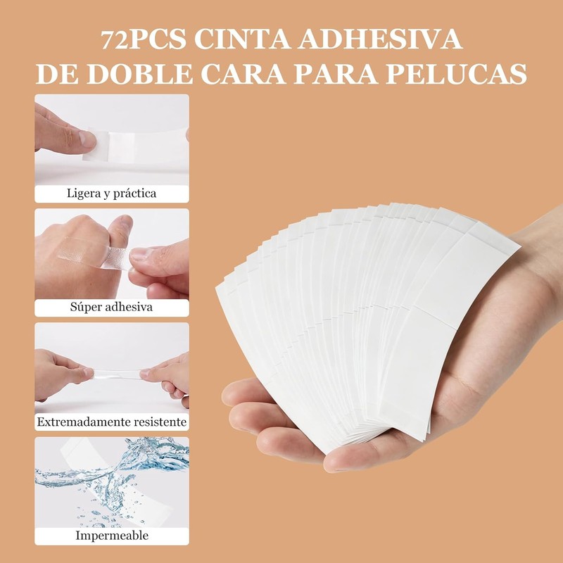 72 Unids/Bolsa Peluca Cinta Adhesiva de Doble Cara, Cinta para