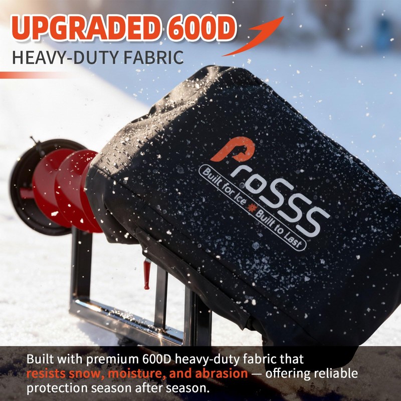 ProSSS Universal Ice Auger Powerhead Cover, 600D Heavy-Duty Waterproof Fabric,